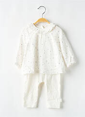 Combi-pantalon blanc P'TIT BISOU pour fille seconde vue
