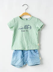Ensemble short vert P'TIT BISOU pour garçon seconde vue