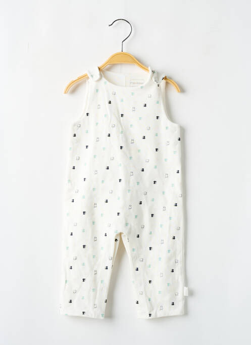 Combi-pantalon blanc P'TIT BISOU pour garçon