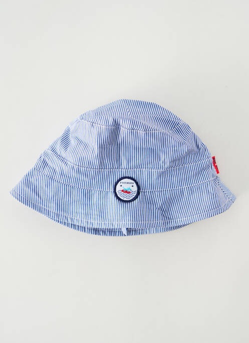 Chapeau bleu P'TIT BISOU pour garçon