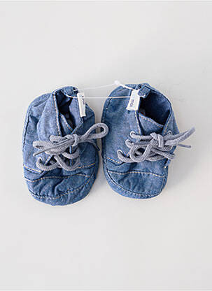 Chaussons/pantoufles fermeture lacets bout rond bleu CÉTAMOI enfant