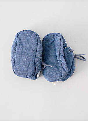 Chaussons/pantoufles fermeture lacets bout rond bleu CÉTAMOI enfant