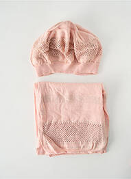 Bonnet finition bords-côtes rose MARESE fille