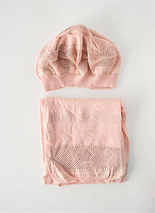 Bonnet finition bords-côtes rose MARESE fille