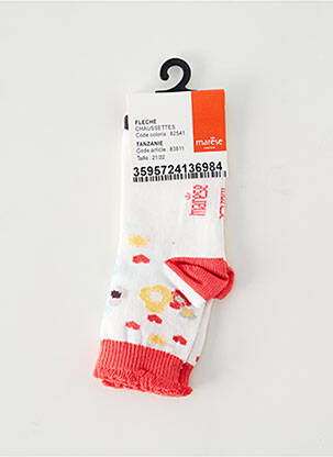 Chaussettes imprimé fleurs blanc MARESE fille