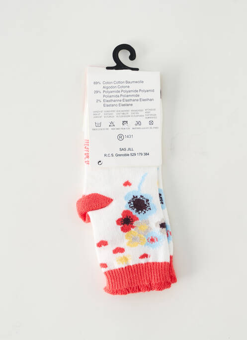 Chaussettes imprimé fleurs blanc MARESE fille