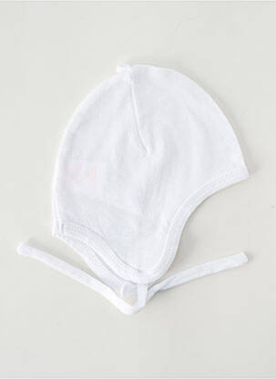 Bonnet fermeture liens à nouer blanc P'TIT BISOU enfant