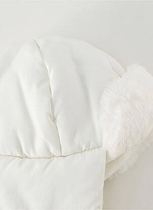 Bonnet forme chapka blanc P'TIT BISOU enfant