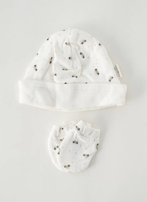 Bonnet blanc P'TIT BISOU pour enfant