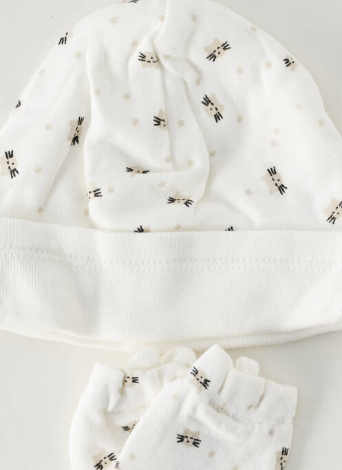 Bonnet blanc P'TIT BISOU pour enfant
