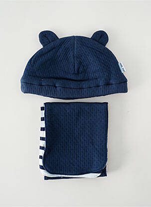 Bonnet doublure bleu P'TIT BISOU garcon