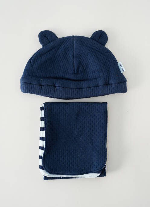 Bonnet doublure bleu P'TIT BISOU garcon