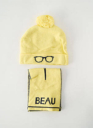 Bonnet imprimé fantaisie jaune MARESE garcon