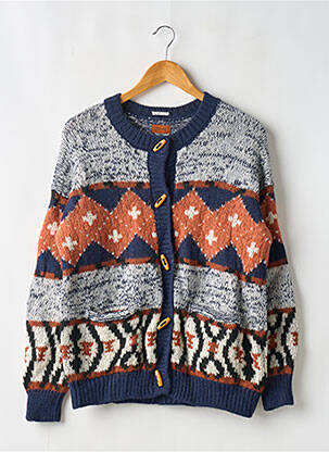 Gilet manches longues col rond bleu MOTHER femme
