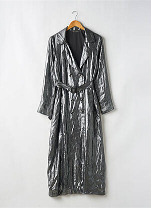 Trench fermeture double boutonnage sans capuche argent REVOLVE femme