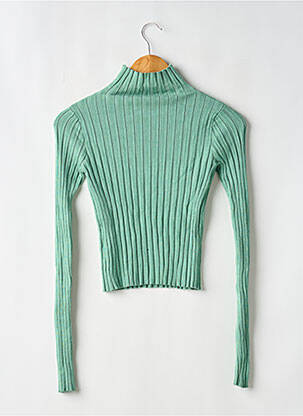 Pull coupe cintrée manches longues vert SUPERDOWN femme