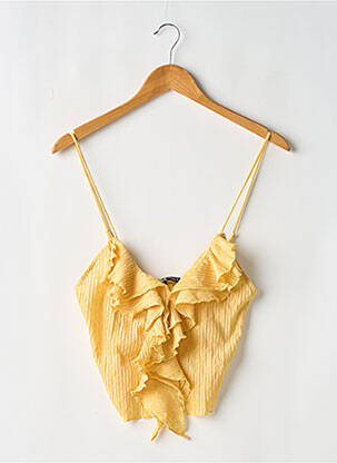 Top coupe fluide fines bretelles jaune ZARA femme