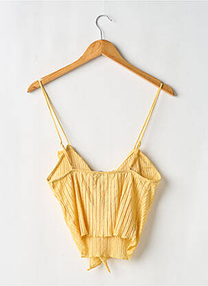 Top coupe fluide fines bretelles jaune ZARA femme