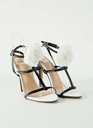 Sandales/nu pieds matière lisse talon haut de 10cm et plus noir SANS MARQUE femme