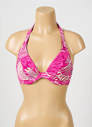 Haut de maillot de bain bretelles élastiquées ajustables rose ROSA FAIA femme