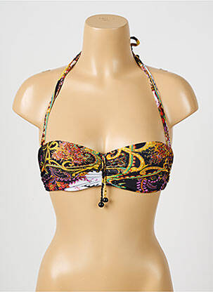 Haut de maillot de bain fermeture liens à nouer haut bandeau noir NICOLE OLIVIER femme
