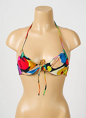 Haut de maillot de bain bretelles élastiquées ajustables noir RASUREL femme
