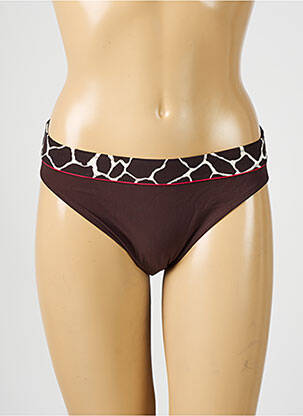 Bas de maillot de bain imprimé fantaisie culotte marron ROSA FAIA femme