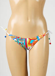 Bas de maillot de bain imprimé fantaisie bikini bleu NICOLE OLIVIER femme