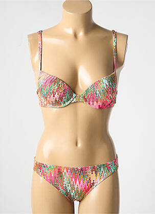 Maillot de bain 2 pièces stretch haut soutien-gorge push-up vert LIDEA femme