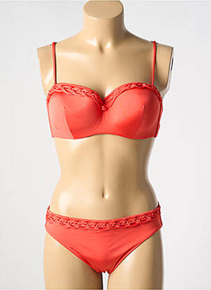 Maillot de bain 2 pièces stretch haut soutien-gorge balconnet orange MARYAN MEHLHORN femme