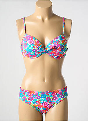 Maillot de bain 2 pièces stretch haut soutien-gorge moulé bleu ROSA FAIA femme