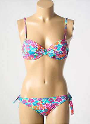 Maillot de bain 2 pièces stretch haut soutien-gorge moulé bleu ROSA FAIA femme