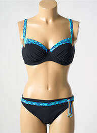 Maillot de bain 2 pièces stretch haut soutien-gorge moulé noir SUNFLAIR femme