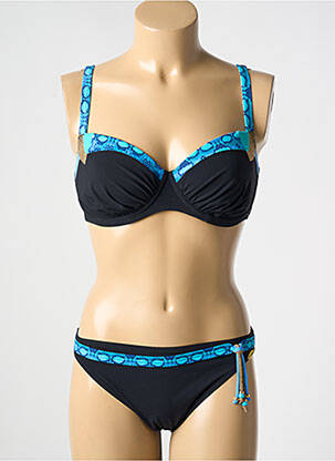 Maillot de bain 2 pièces stretch haut soutien-gorge moulé noir SUNFLAIR femme