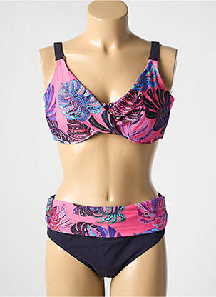 Maillot de bain 2 pièces stretch haut soutien-gorge emboitant rose ANITA femme