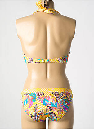 Maillot de bain 2 pièces stretch haut soutien-gorge balconnet jaune ROSA FAIA femme