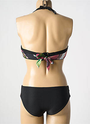 Maillot de bain 2 pièces stretch haut soutien-gorge balconnet noir NICOLE OLIVIER femme