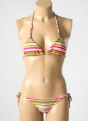 Maillot de bain 2 pièces stretch haut triangles orange LENITA CANARIAS CHOICE femme