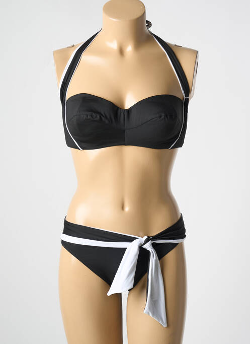 Maillot de bain 2 pièces noir NICOLE OLIVIER pour femme