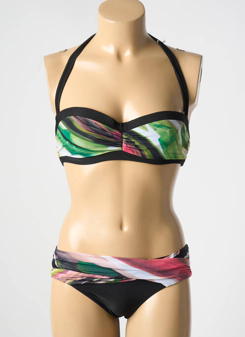 Maillot de bain 2 pièces noir NICOLE OLIVIER pour femme