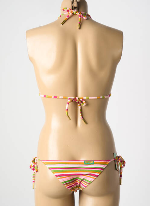 Maillot de bain 2 pièces stretch haut triangles orange LENITA CANARIAS CHOICE femme