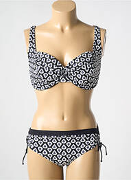 Maillot de bain 2 pièces stretch haut soutien-gorge emboitant noir ROSA FAIA femme