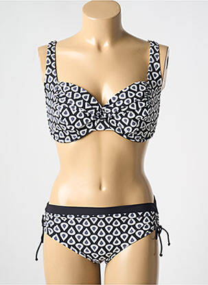 Maillot de bain 2 pièces stretch haut soutien-gorge emboitant noir ROSA FAIA femme