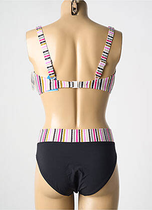 Maillot de bain 2 pièces stretch haut soutien-gorge emboitant noir LIDEA femme