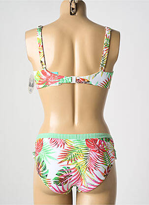 Maillot de bain 2 pièces stretch haut soutien-gorge balconnet vert LIDEA femme