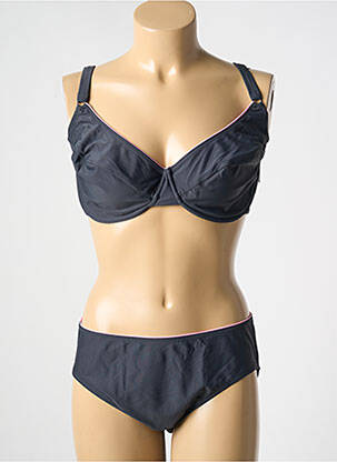 Maillot de bain 2 pièces stretch haut soutien-gorge balconnet gris ROSA FAIA femme