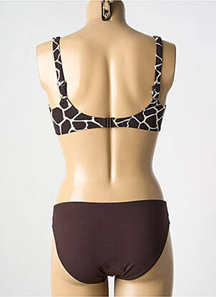 Maillot de bain 2 pièces stretch haut soutien-gorge balconnet marron ROSA FAIA femme