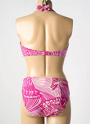 Maillot de bain 2 pièces stretch haut soutien-gorge balconnet rose ROSA FAIA femme