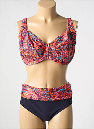 Maillot de bain 2 pièces stretch haut soutien-gorge emboitant orange ANITA femme
