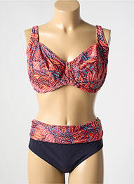 Maillot de bain 2 pièces stretch haut soutien-gorge emboitant orange ANITA femme